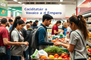 Image représentant les opportunités d'emploi chez Auchan dans un supermarché.