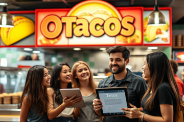 Un jeune homme regardant une offre d'emploi chez OTacos.